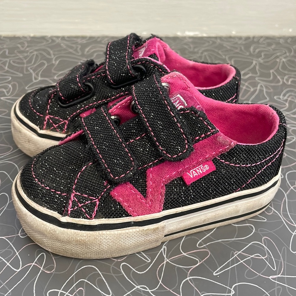 Vans Old Skool sneakers black glitter baby size 4